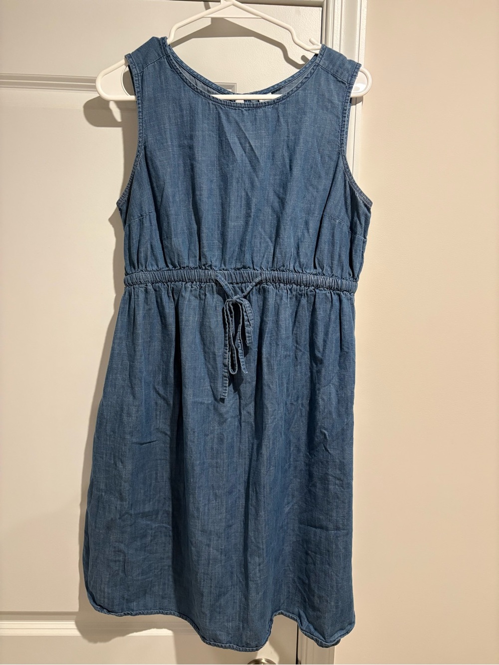 Old Navy Maternity Sleeveless Chambray Drawstring Waist Dress - Blue